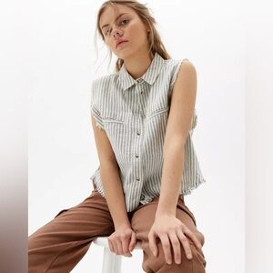 BDG Georgie Stripe Muscle Button-down Shirt from Urban Outfitters size SP